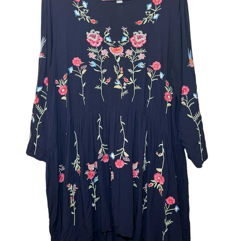 Philosophy Allison Embroidered Tunic Dress XL Flo… - image 3