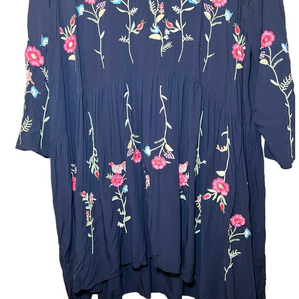 Philosophy Allison Embroidered Tunic Dress XL Flo… - image 6