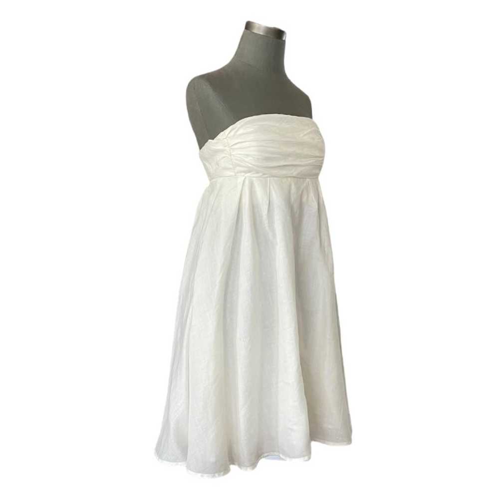 Women's Dress J. CREW White Linen Strapless Prom … - image 4