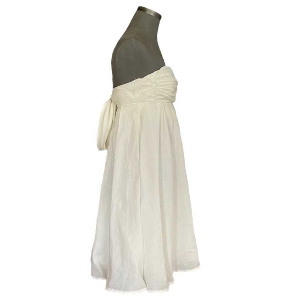 Women's Dress J. CREW White Linen Strapless Prom … - image 5