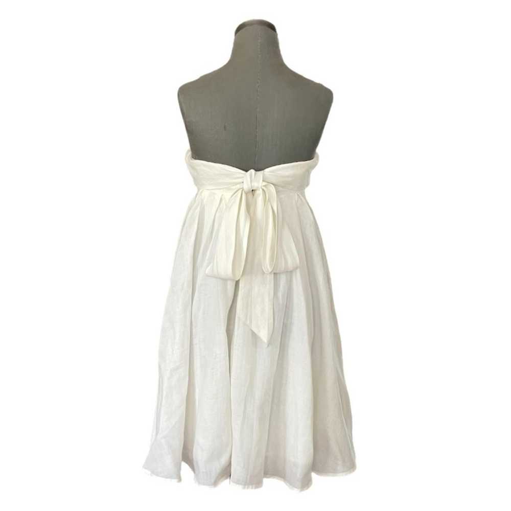 Women's Dress J. CREW White Linen Strapless Prom … - image 6