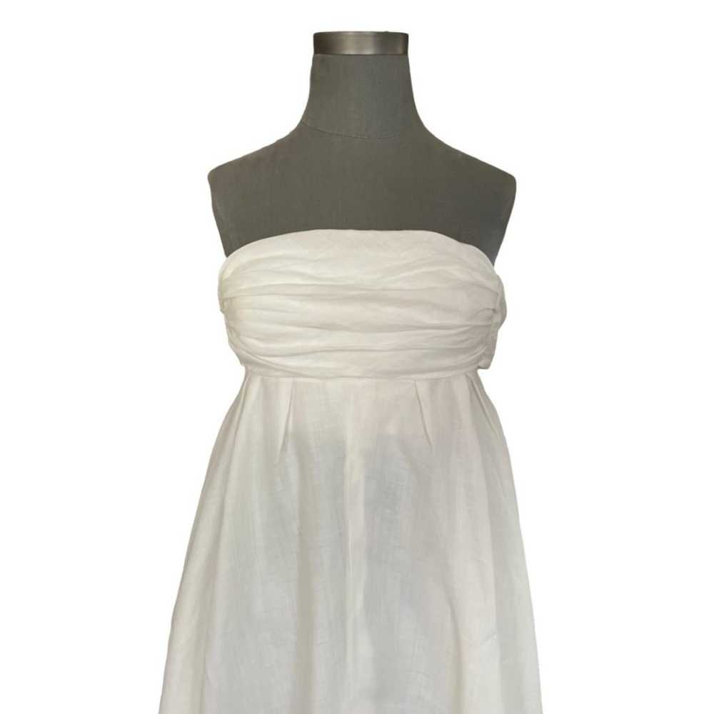 Women's Dress J. CREW White Linen Strapless Prom … - image 7