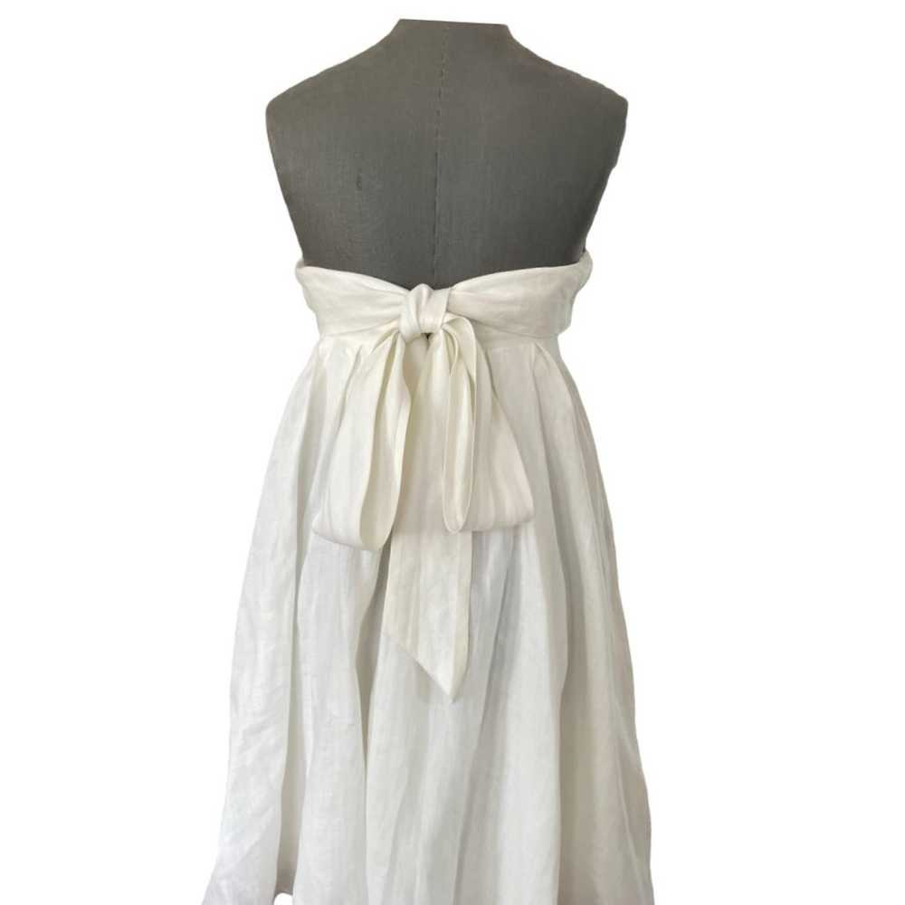Women's Dress J. CREW White Linen Strapless Prom … - image 8