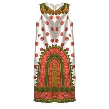 60s Vintage Palm Springs Floral Tribal Sleeveless… - image 1