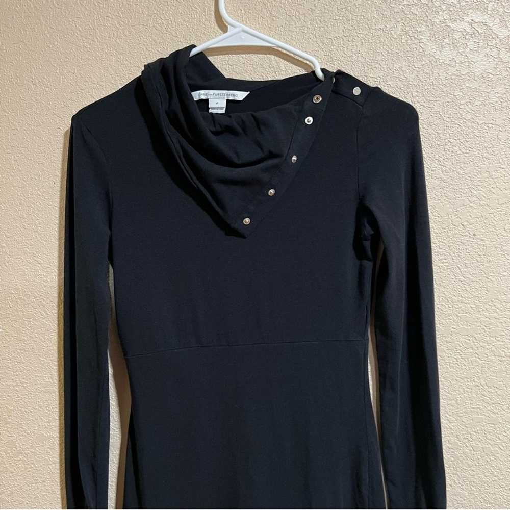 Diane von Furstenburg black sheath dress XS - image 3