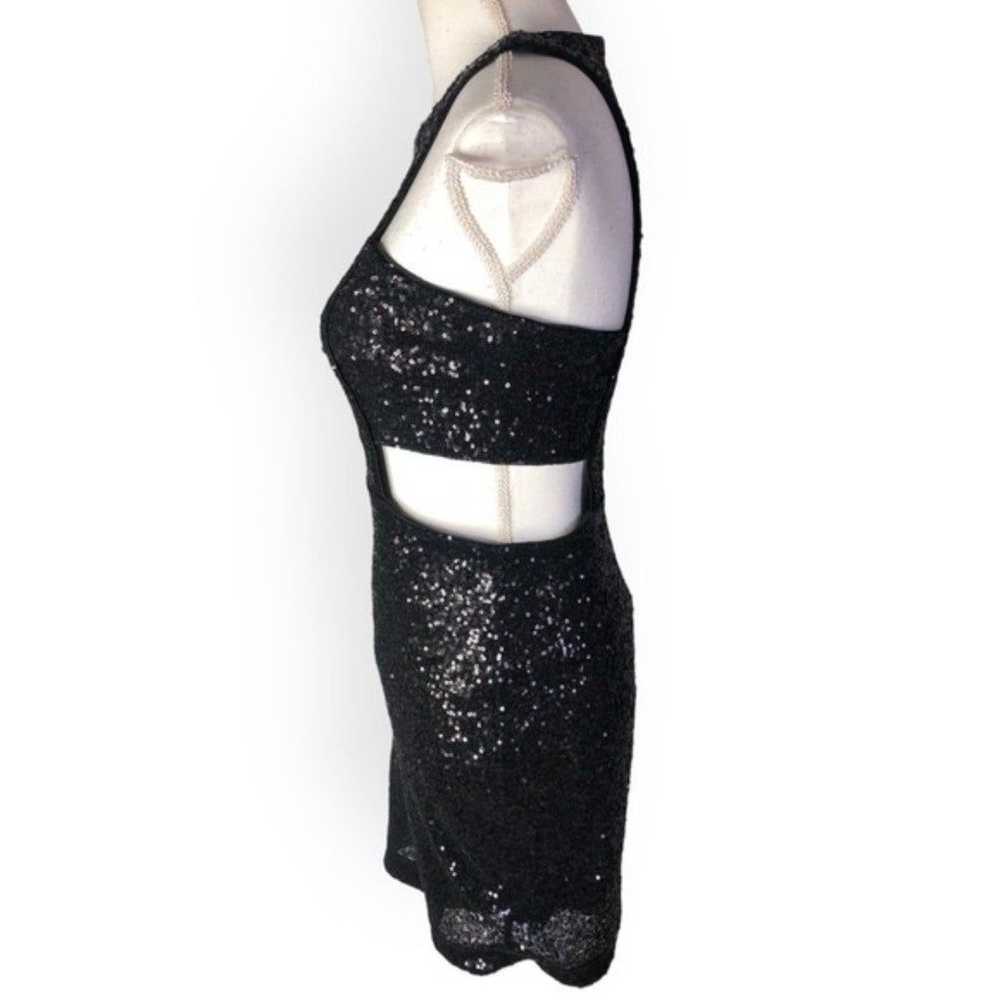 Express Sequins Black Cut Out Mini Dress - image 5
