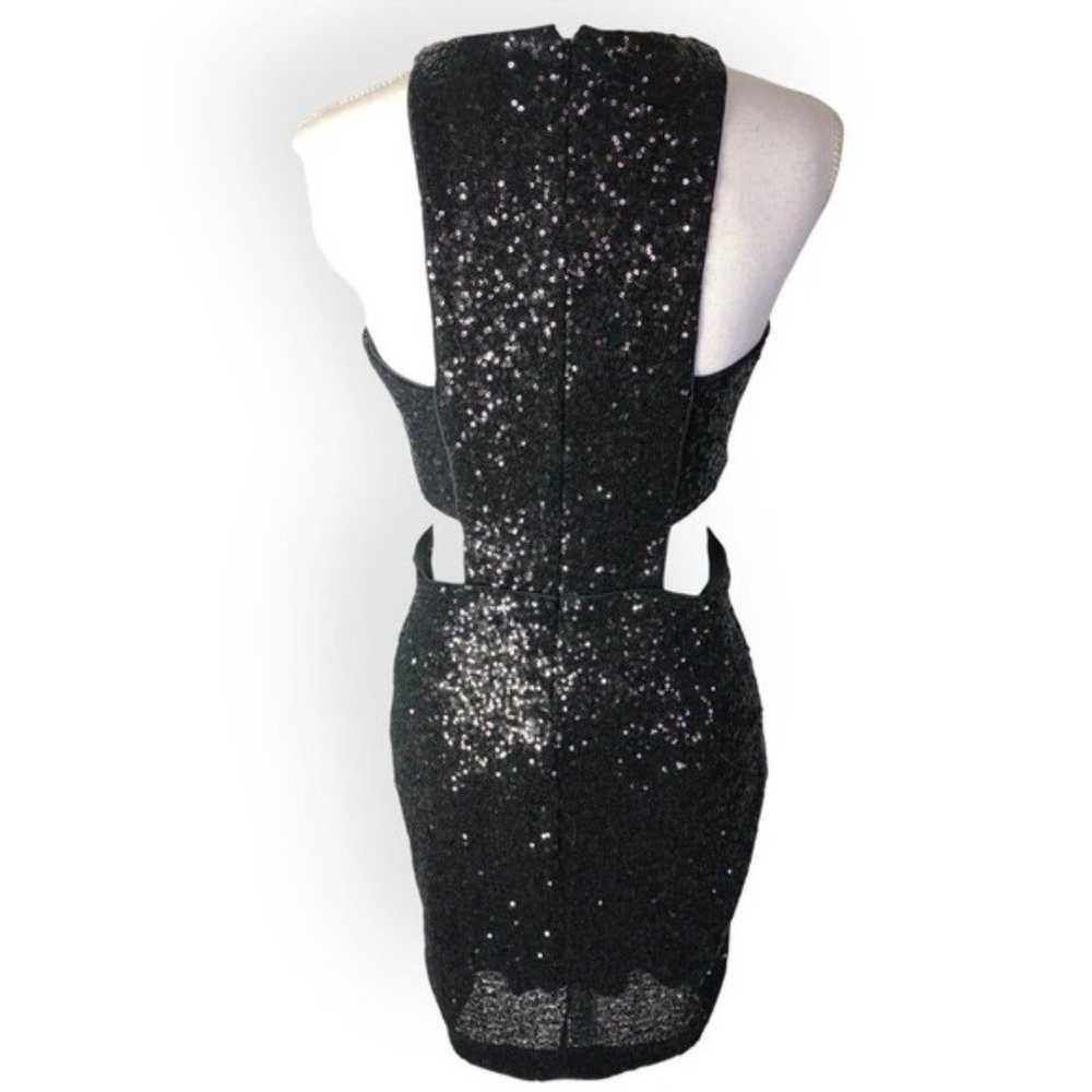 Express Sequins Black Cut Out Mini Dress - image 6