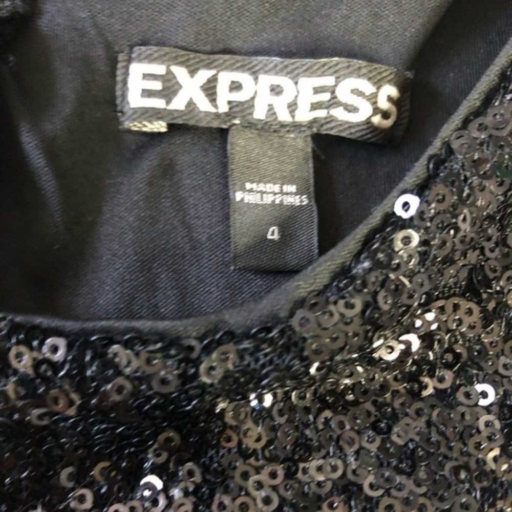Express Sequins Black Cut Out Mini Dress - image 8