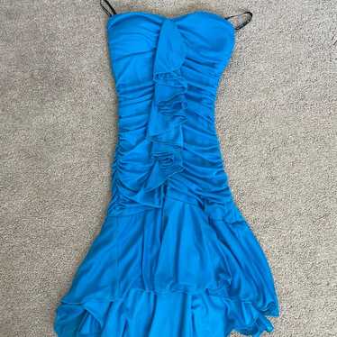 blue body con dress