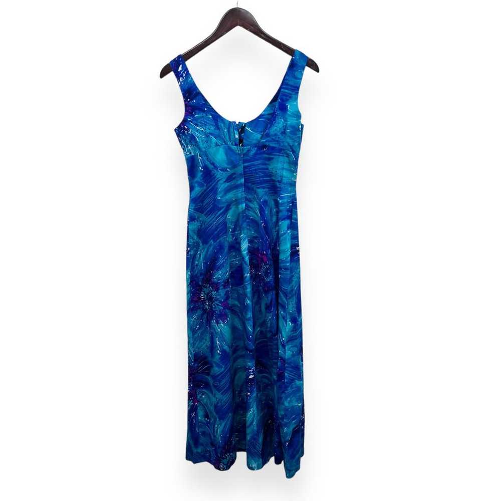 Vintage Mildreds of Hawaii Blue Floral Maxi Dress… - image 2