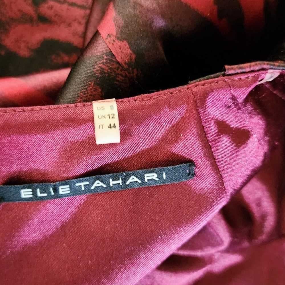 Elie Tahari red and black silk cap sleeve dress 8 - image 4