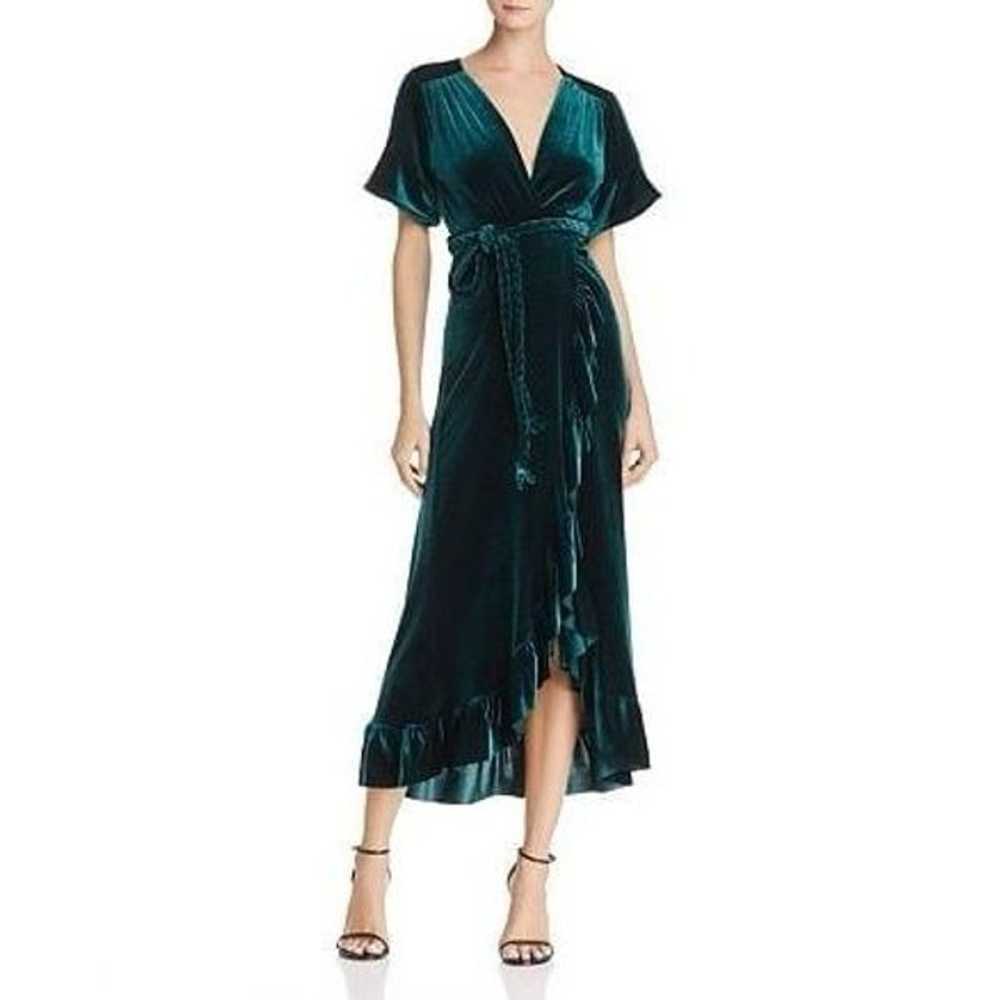 MISA Los Angeles Carolina Velvet Wrap Dress Emera… - image 2