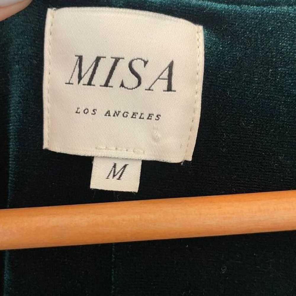 MISA Los Angeles Carolina Velvet Wrap Dress Emera… - image 5
