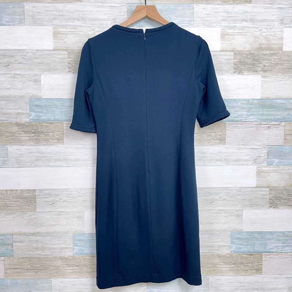 WORTH Half Sleeve Ponte Sheath Dress Navy Blue Zi… - image 4