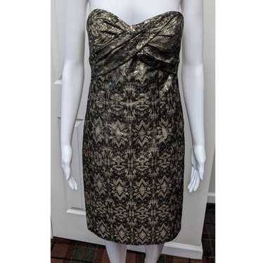 Nicole Miller Dress Size 6 Strapless Brocade Art … - image 1