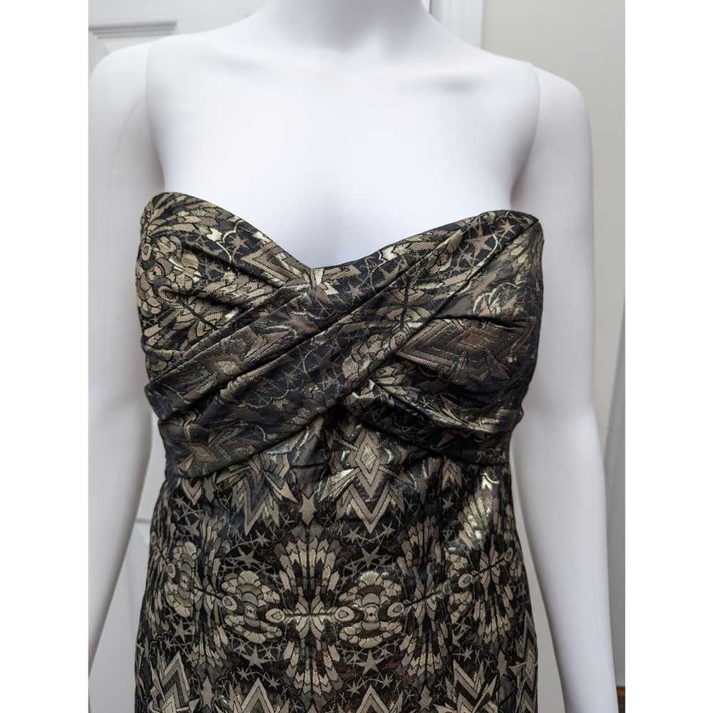 Nicole Miller Dress Size 6 Strapless Brocade Art … - image 2