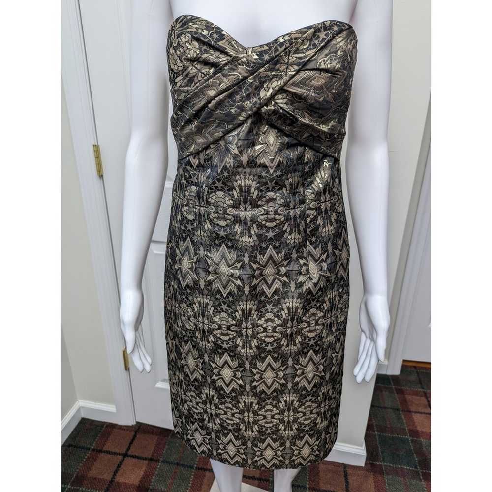 Nicole Miller Dress Size 6 Strapless Brocade Art … - image 3