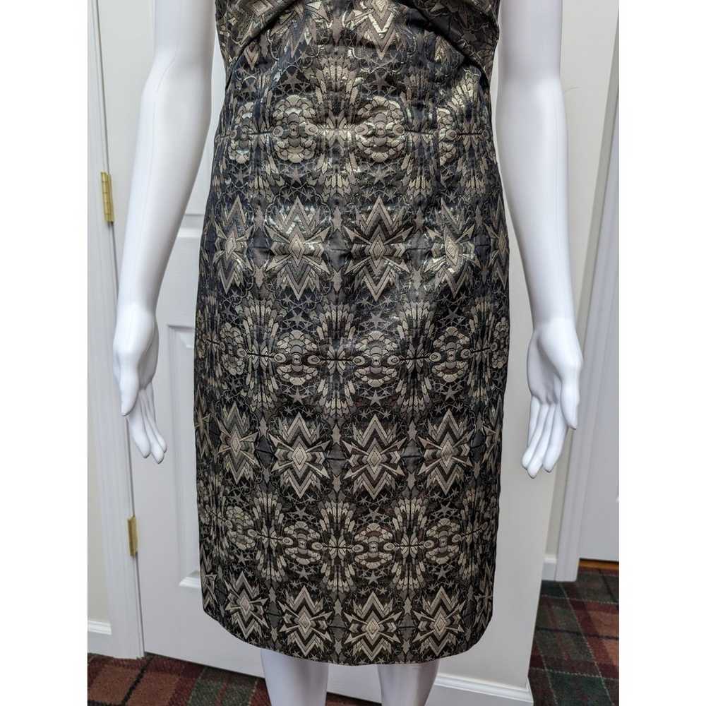 Nicole Miller Dress Size 6 Strapless Brocade Art … - image 4