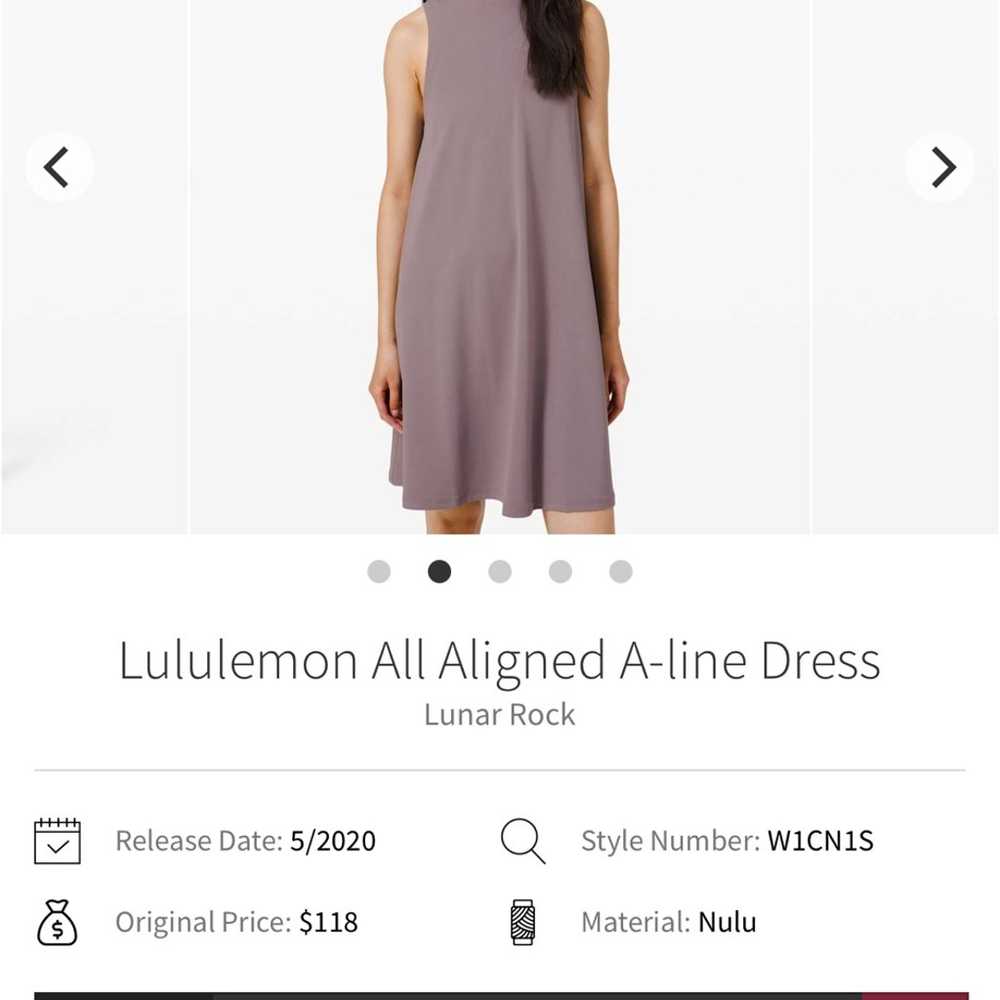 Lululemon All Aligned A-line Dress P2P 20” Size 10 - image 5