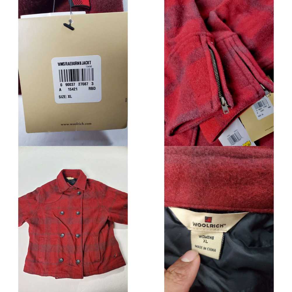 Vintage Woolrich Raeburn Peacoat XL Womens Red Pl… - image 4