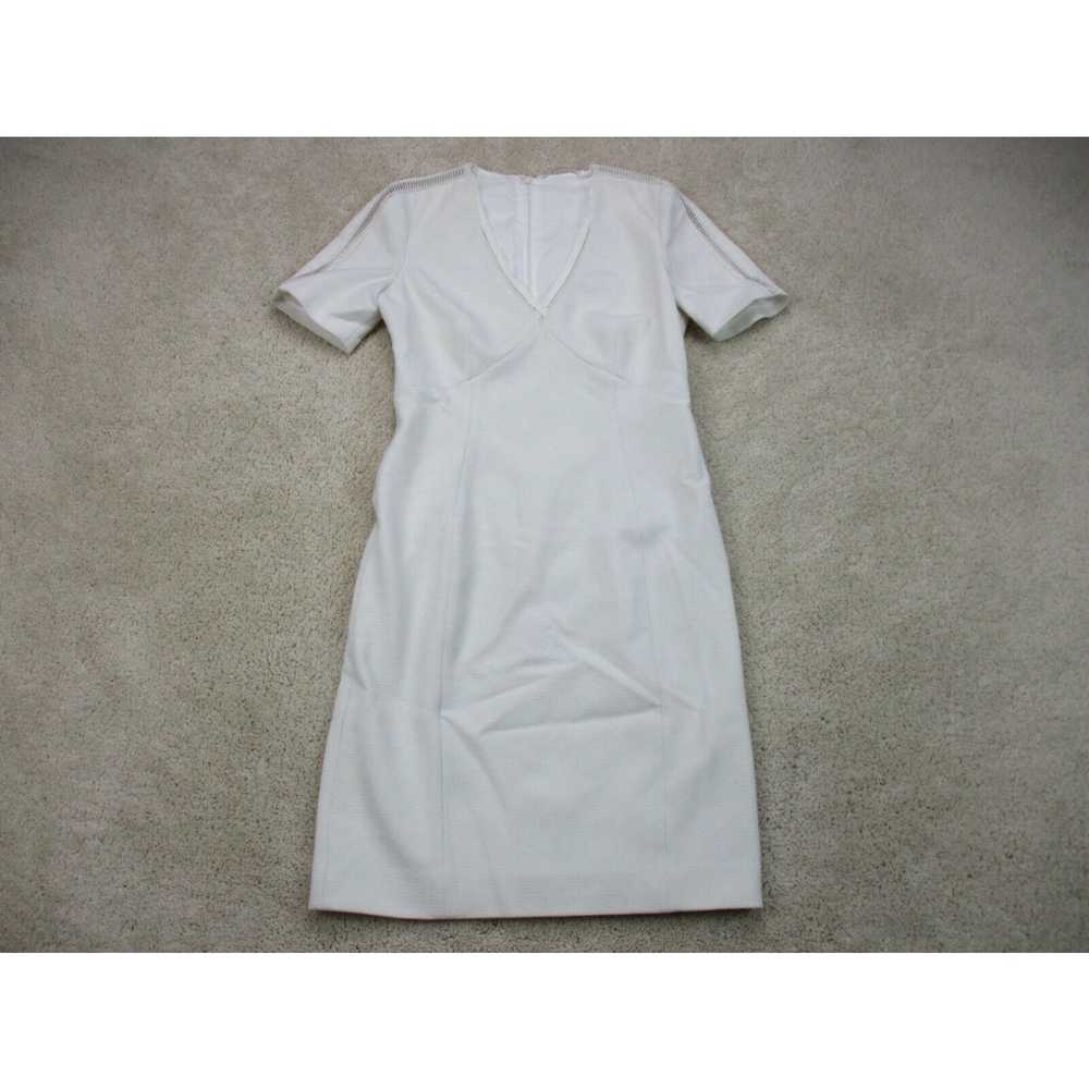 Vintage Tahari Dress Women Small White Short Slee… - image 1