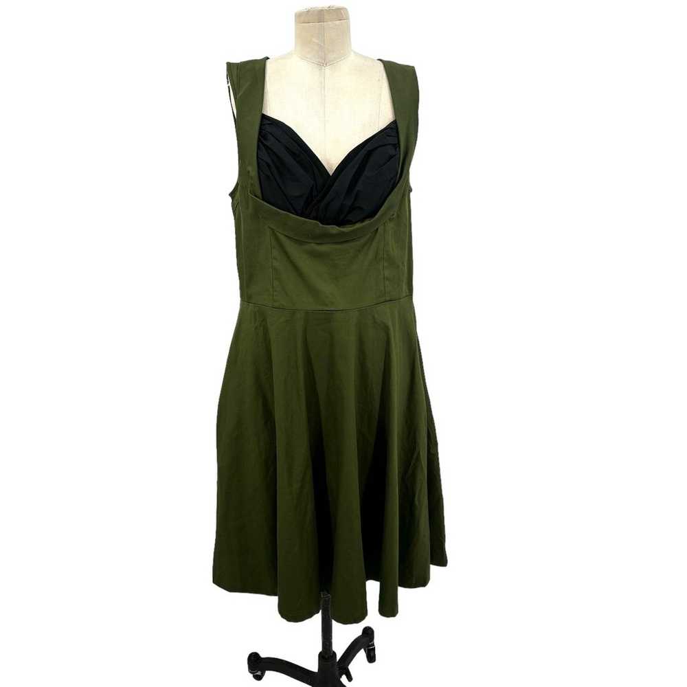 LIndy Bop Ophelia Bottle Green Fit & Flair Swing … - image 1