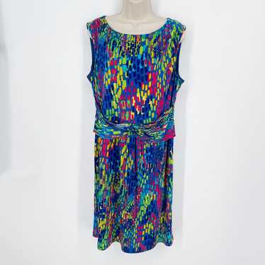 Other Ellen Tracy Sheath Dress Sz L Blue Colorful… - image 1