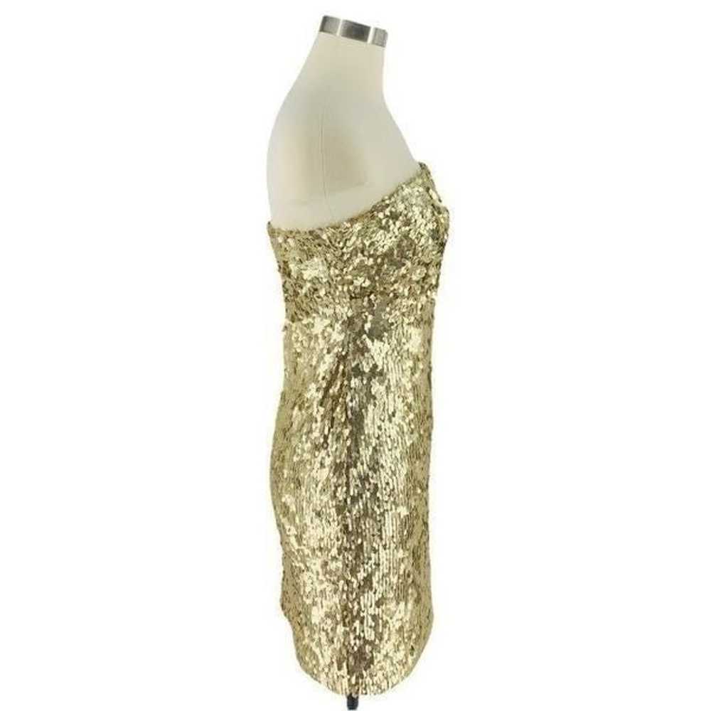 NWOT EXPRESS Soft Gold Sequin Tube Dress - image 2