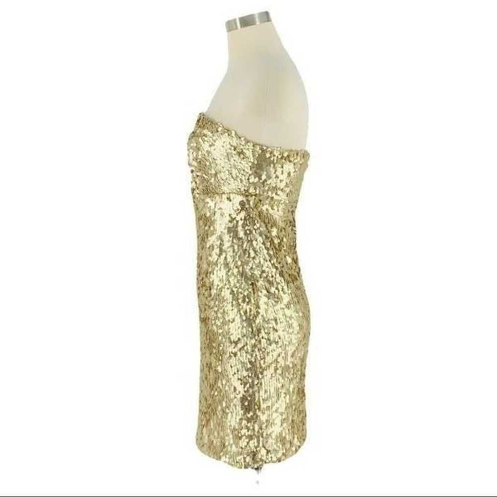 NWOT EXPRESS Soft Gold Sequin Tube Dress - image 3