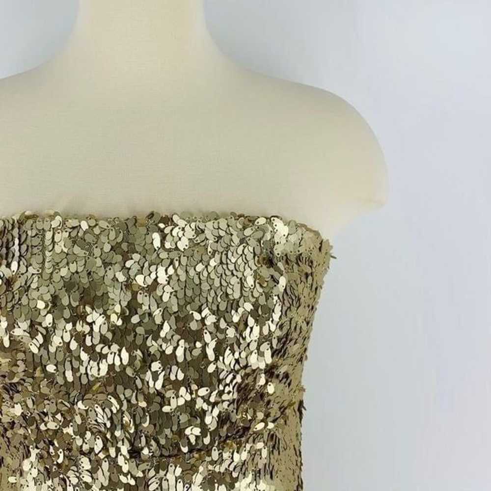 NWOT EXPRESS Soft Gold Sequin Tube Dress - image 5