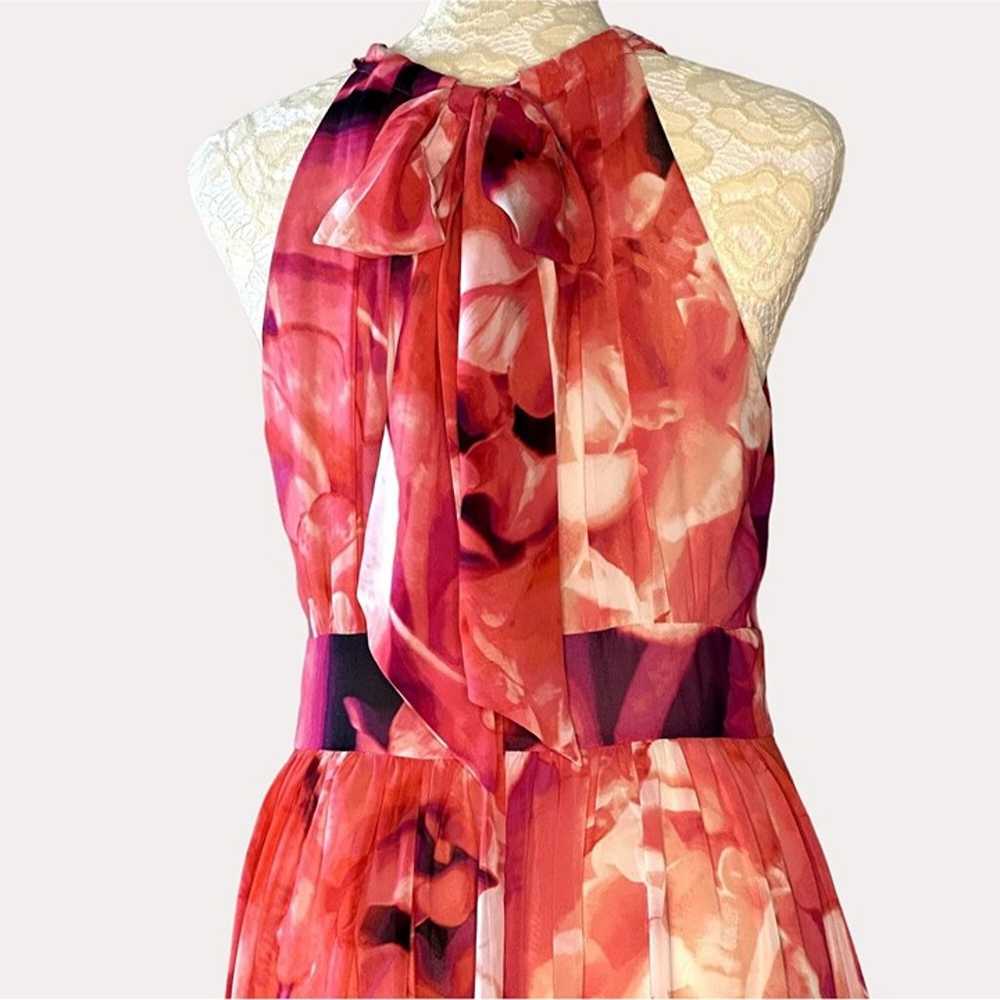 Eliza J Pleated Maxi Halter Dress Chiffon Floral … - image 6