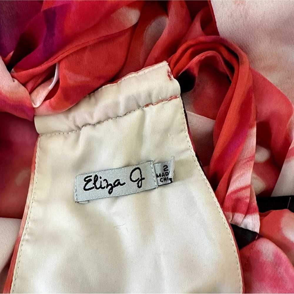 Eliza J Pleated Maxi Halter Dress Chiffon Floral … - image 7