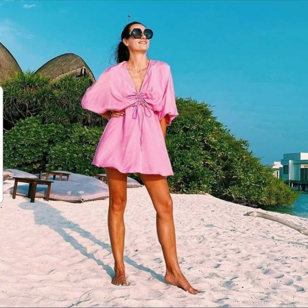 Zara | Satin Effect Blogger Favorite Draped Pink … - image 2