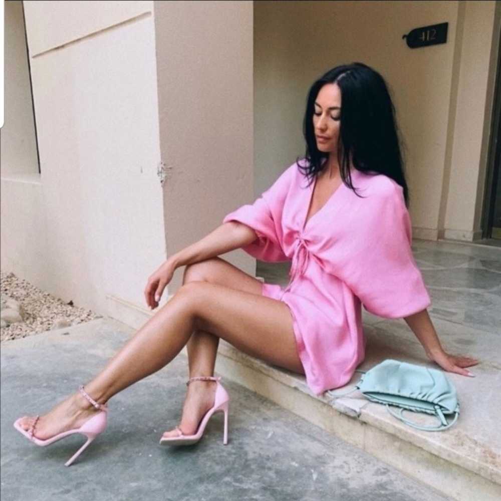 Zara | Satin Effect Blogger Favorite Draped Pink … - image 3