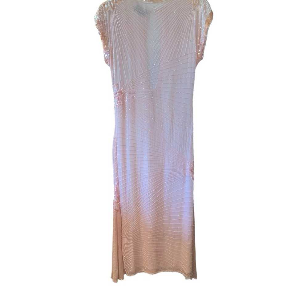 vintage blush pink silk beaded evening dress - image 2