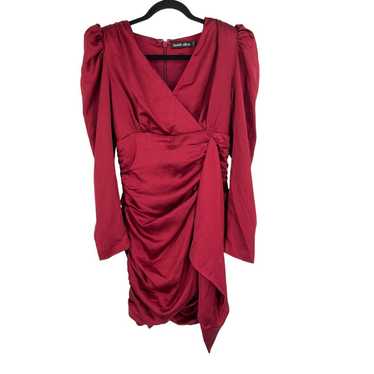 Lavish Alice dress Satin Wrap MiniDress Burgundy … - image 1