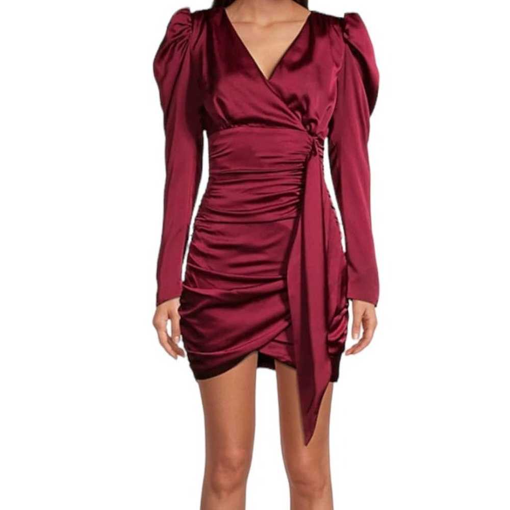 Lavish Alice dress Satin Wrap MiniDress Burgundy … - image 5