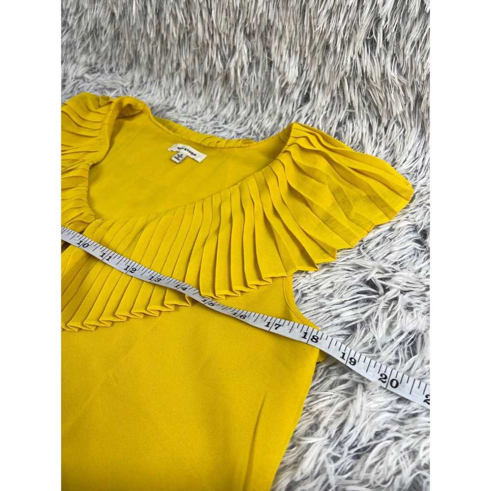Vintage Max Studio Blouse Woman Small Yellow Slee… - image 3