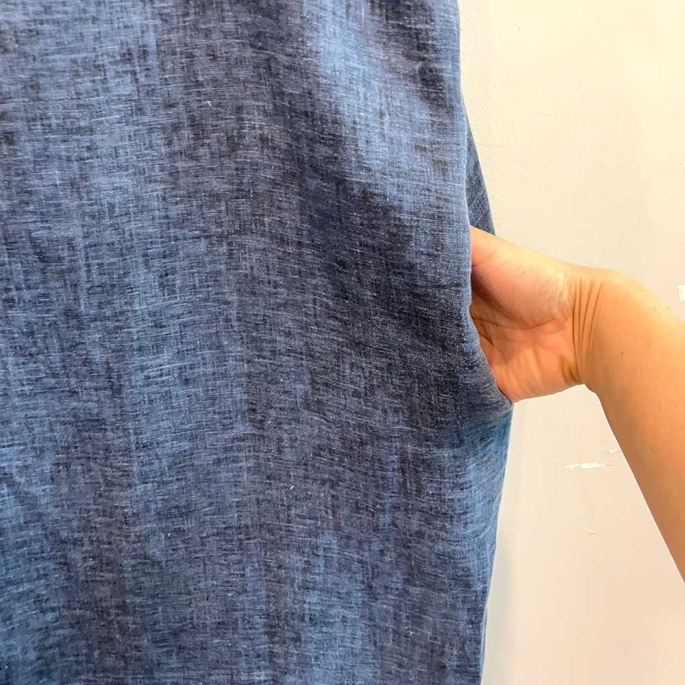 120% Lino Short Sleeve 100% Linen Pockets Shift D… - image 12