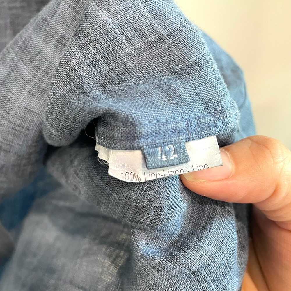 120% Lino Short Sleeve 100% Linen Pockets Shift D… - image 8