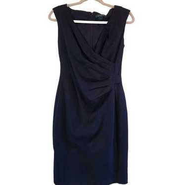 Lauren Ralph Lauren black dress rouched side vnec… - image 1