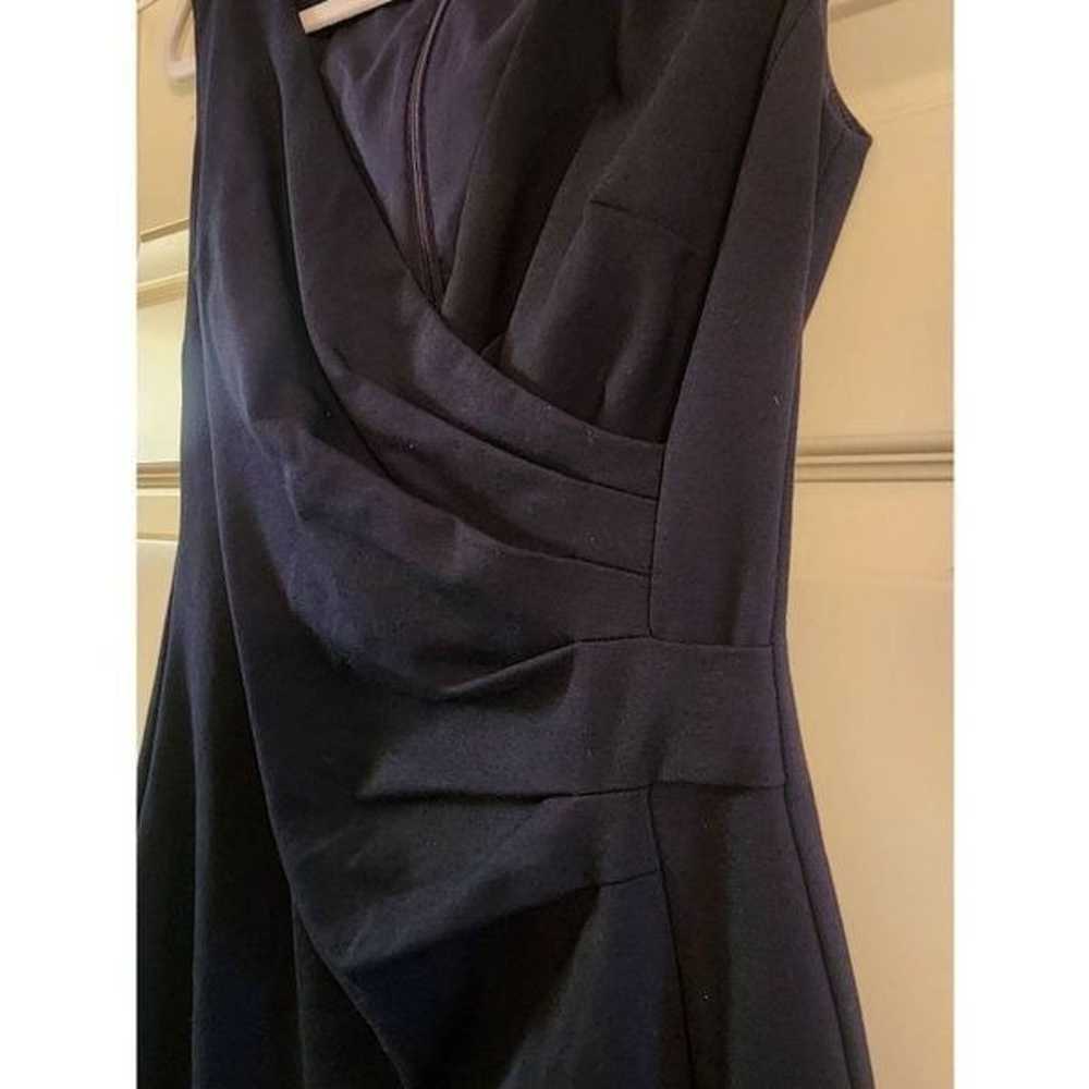 Lauren Ralph Lauren black dress rouched side vnec… - image 3