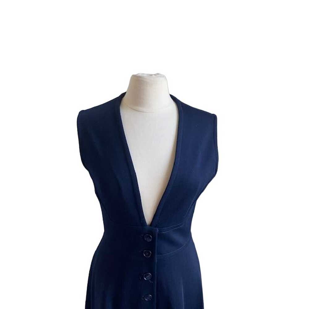 VINTAGE Navy Blue Saks Fifth Avenue A Line Dress … - image 3