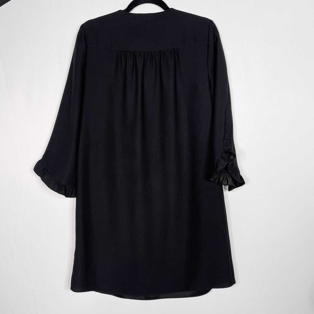 Kate Spade Small S Black Ruffle Sleeve Crepe Dres… - image 2