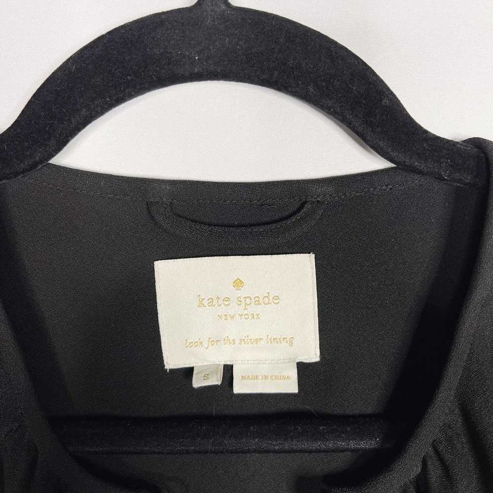 Kate Spade Small S Black Ruffle Sleeve Crepe Dres… - image 5