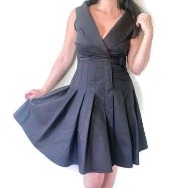 Finley Black Pleated Sleeveless A-Line Dress 10 - image 1