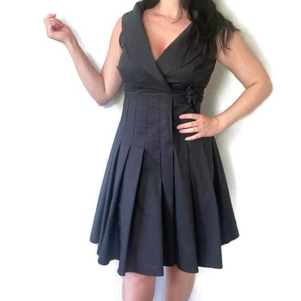 Finley Black Pleated Sleeveless A-Line Dress 10 - image 2