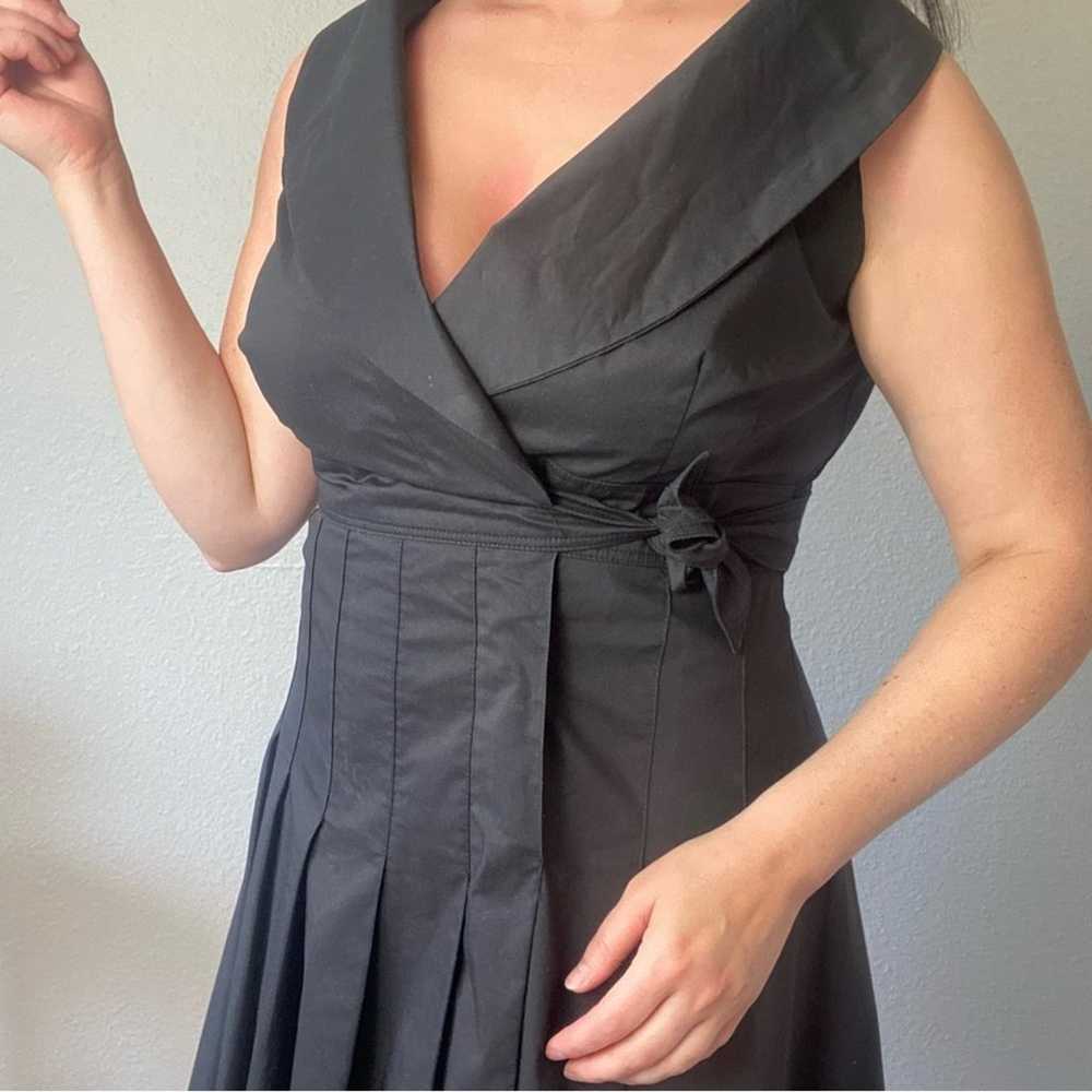 Finley Black Pleated Sleeveless A-Line Dress 10 - image 4