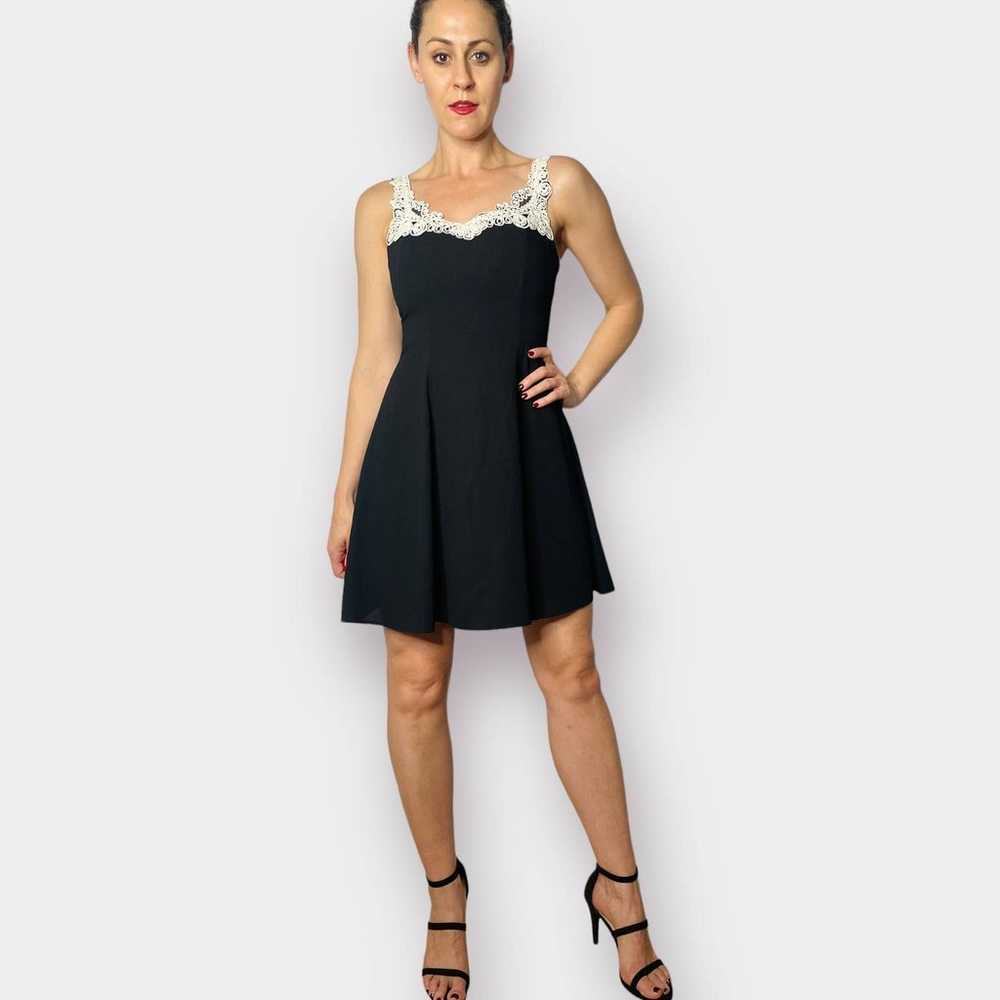 90s Jump Apparel Co Black Party Dress with White … - image 2