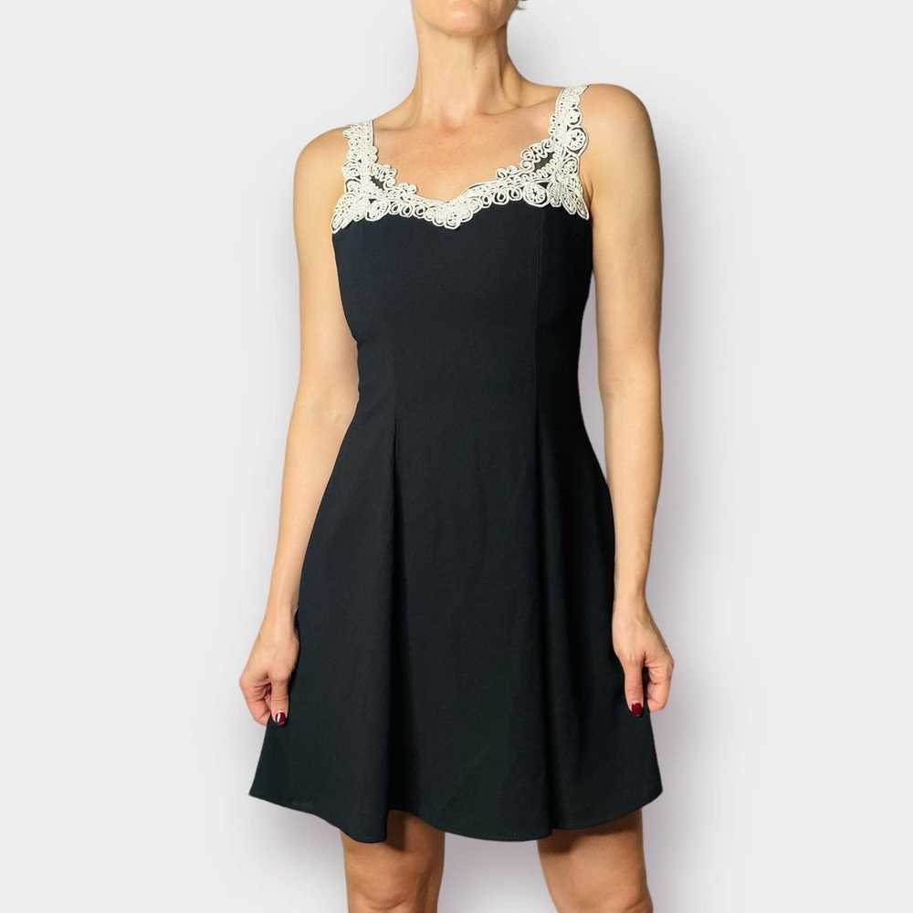 90s Jump Apparel Co Black Party Dress with White … - image 3